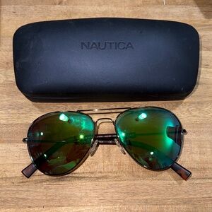 Nautica aviator polarized sunglasses and case